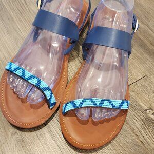 African Beaded Leather Sandals